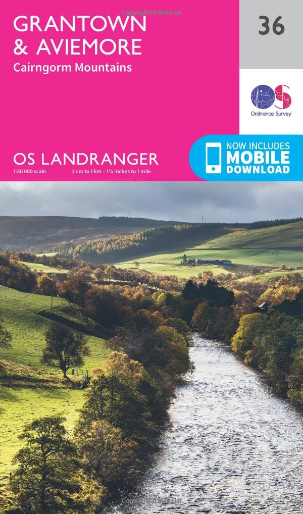Grantown & Aviemore Map | Cairngorm Mountains | Ordnance Survey | OS Landranger Map 36 | Scotland | Walks | Cycling | Days Out | Maps | Adventure: 036