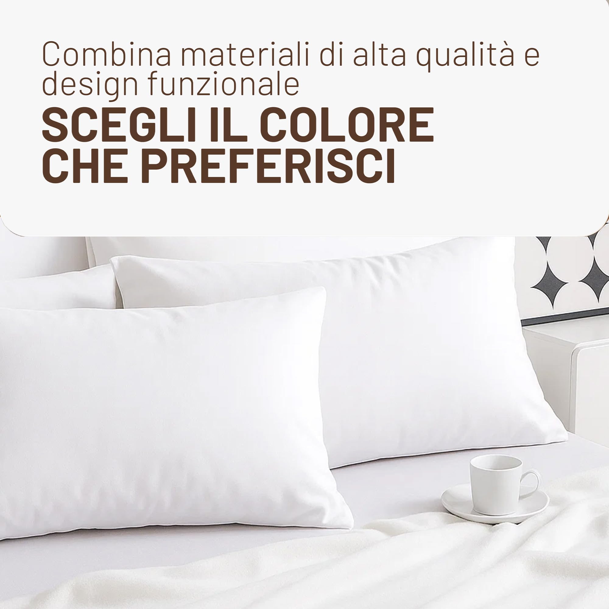 SONIT - Set 4 Federe Bianco Cuscino Letto 50x80 cm 100% Cotone con Chiusura a Busta, Morbidi e Traspiranti, Letto Matrimoniale, Fodere Guanciale Lavabili Biancheria Letto, Made in Italy