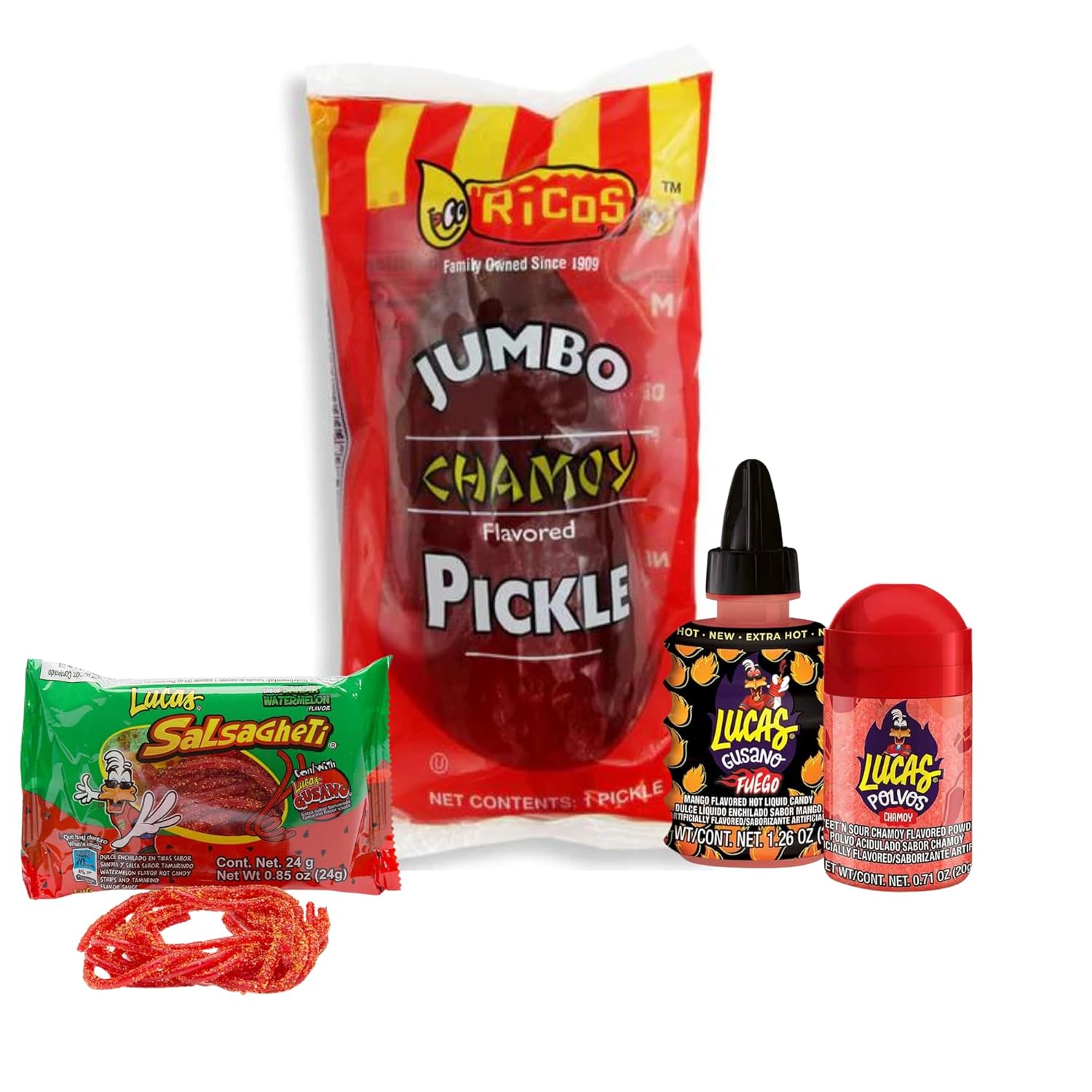 Chamoy Fuego Pickle Kit 4 Items Spicy Chamoy Ricos