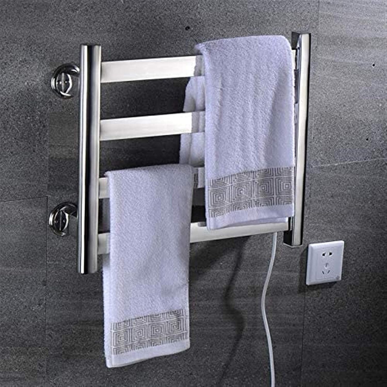 Heated Towel Rail Rails Electric Towel Warmer Bathroom Towel Warmer Wall Mounted Electric Towel Rack Simple and Luxurious Let You Not Feel The Wet and Cold of Towel (Size : Plu