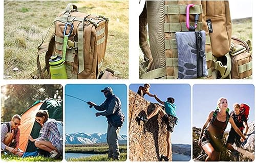 Miniatura 5 de Onwon - Mosquetón de aluminio con anillo en D, llavero de seguridad para camping, escalada, senderismo (10 unidades)