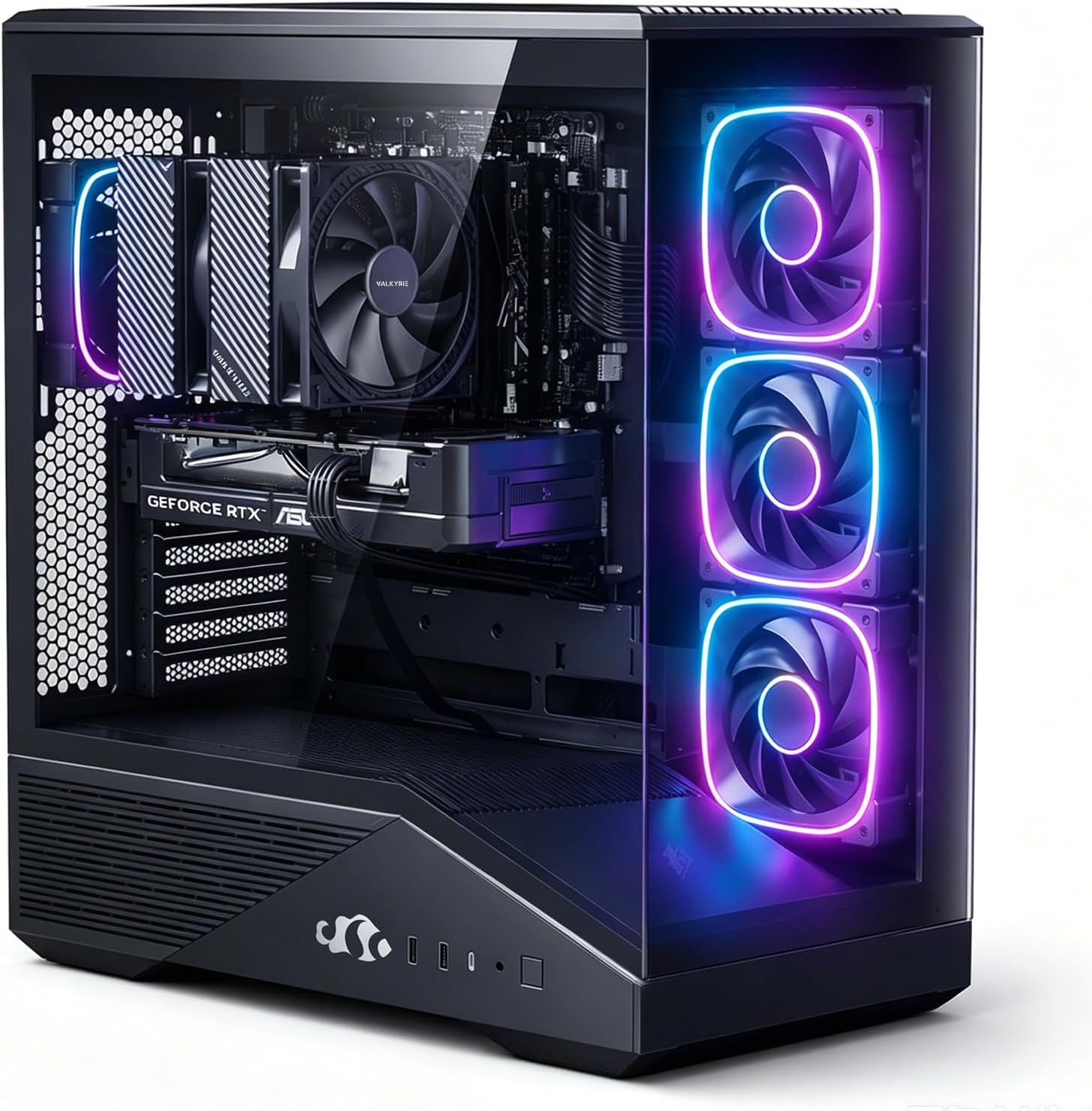 NIMO Gaming-Desktop, GeForce RTX-5060 8GB Intel i5-14400F(Up to 3.6GHz beat i7-11700) 32GB DDR5, 1TB SSD, 650W Power Supply ARGB Fan x4, Prebuilt PC Business & AI Creation Digital Nomads Streaming