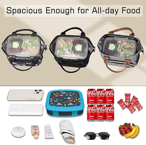 Miniatura 3 de TuErCao Lonchera para el trabajo de mujer, bolsa de almuerzo aislada para adultos, bolsa de almuerzo extragrande, bolsa enfriadora de apertura