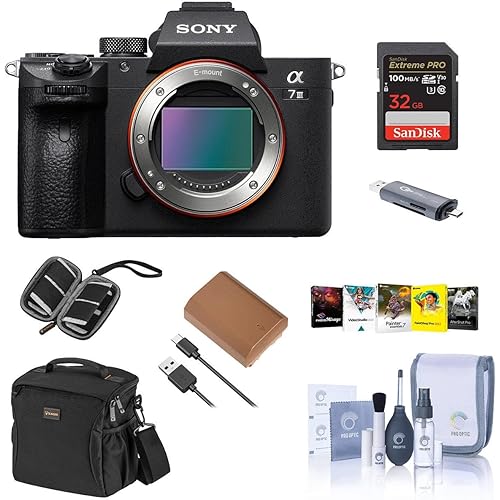 Sony Alpha a7 III Mirrorless Digital Camera - Bundle with Shoulder Bag, 32GB SD Card, Cleaning Kit, Card Reader, SD Card Case, Corel PC Software Kit, Extra Battery