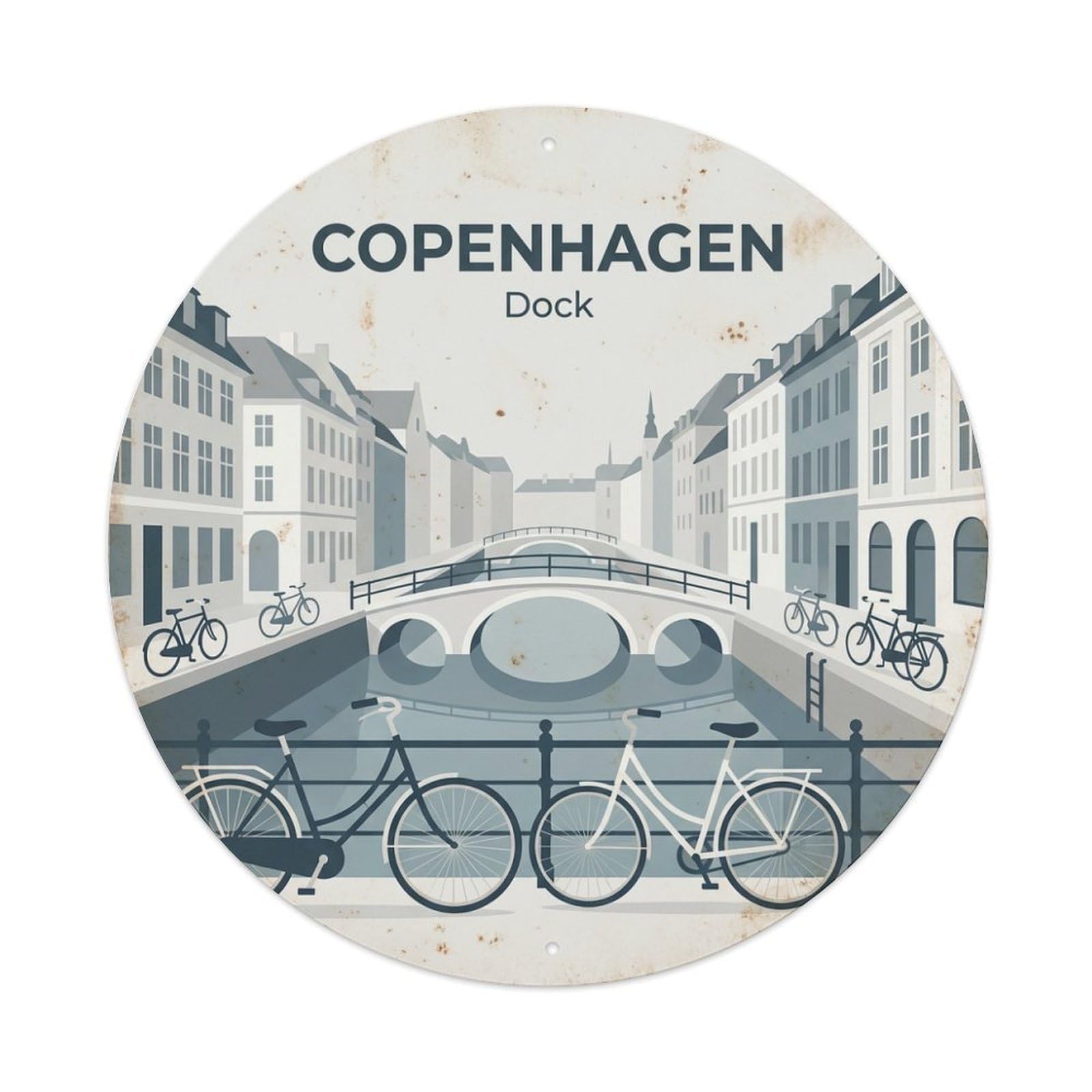Fqnyr Style Metal Tin Sign Vintage Travel Copenhagen Denmark Tradition