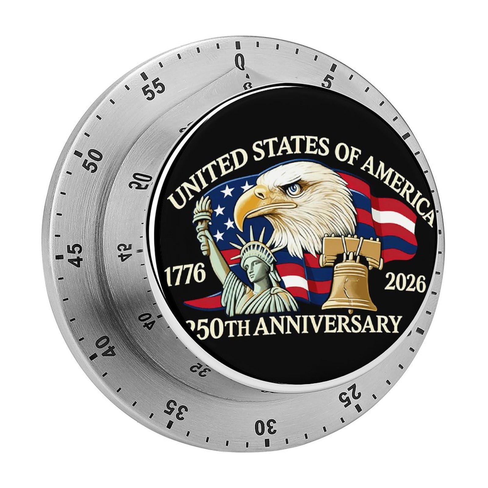 Bald Eagle Printed Kitchen Timer for Cooking Chef Cooking Magnetic Timer Loud Alarm Mechanical Desk Stainless Countdown Reminder
