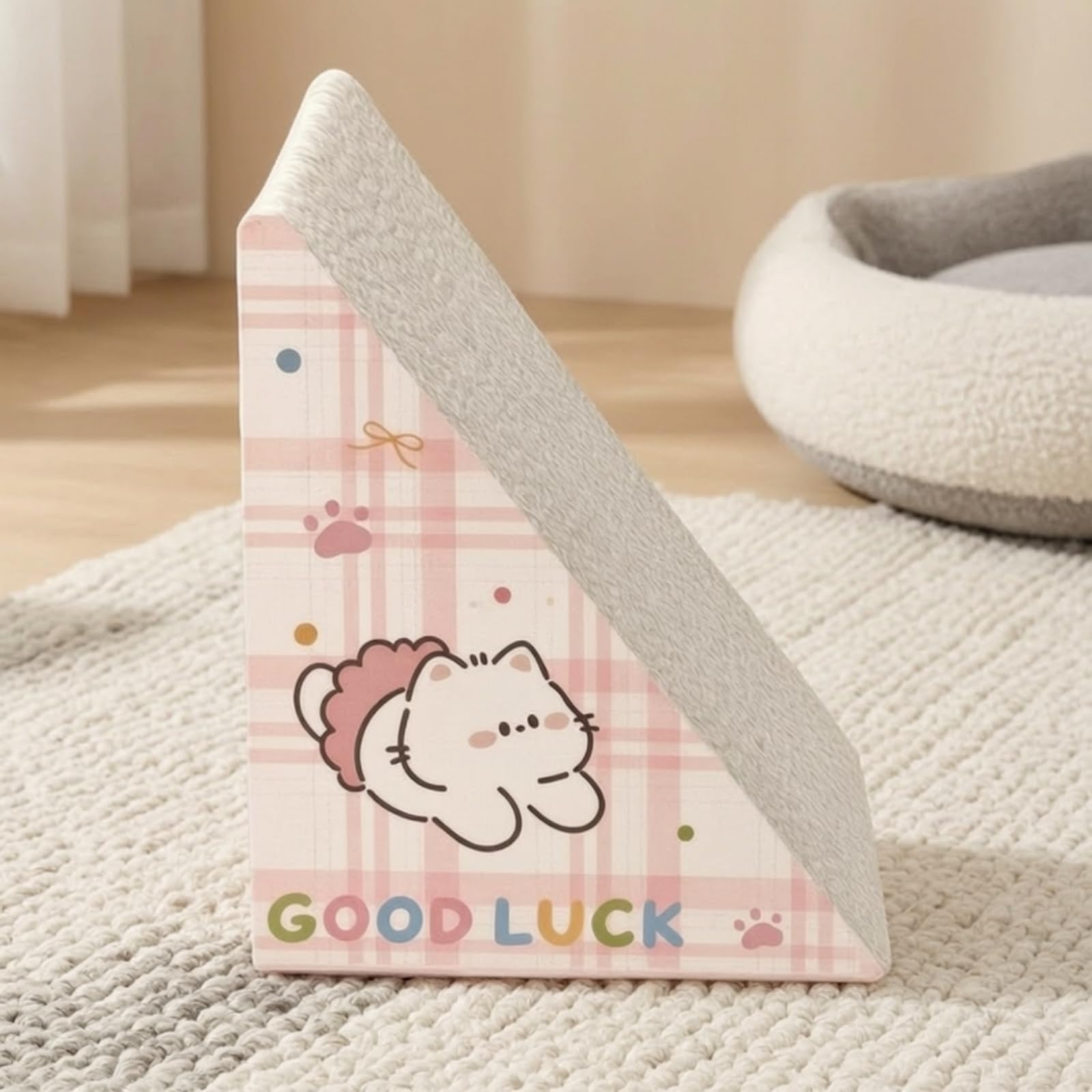 Rascador Triangular Estable Tabla Rascadora Reciclable Mascotas para s, Interiores, Esquinas, L