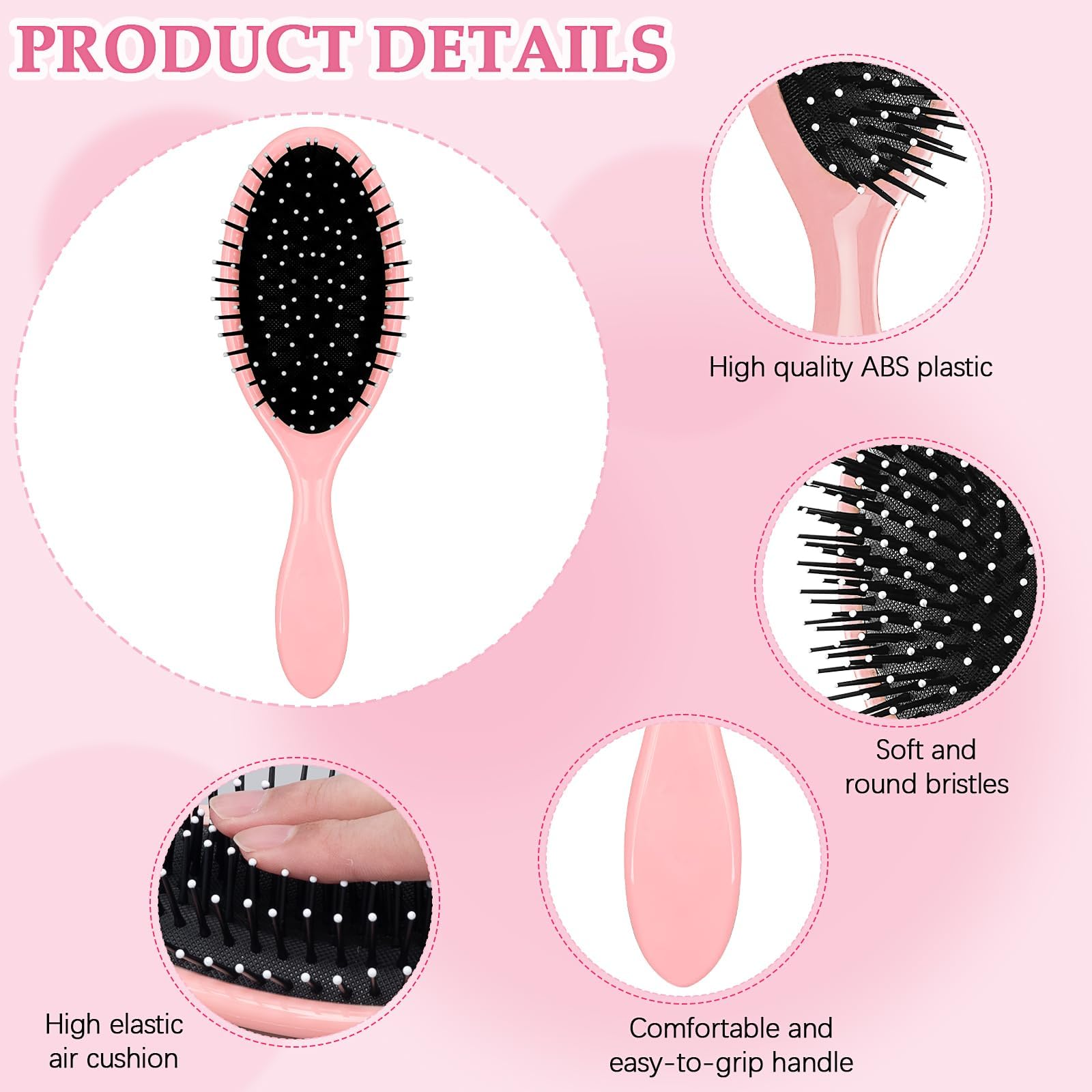 18 Pack Wet Hairbrushes Bulk, Travel Detangling Hair Brushes Set - Image 3