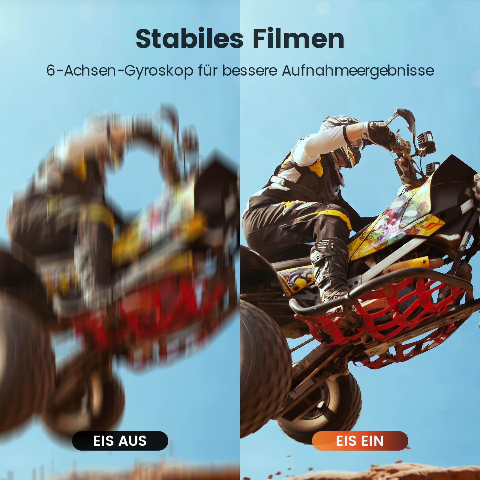 4K 60FPS 48MP Action Cam, 50FT Unterwasserkamera mit Touchscreen, wasserdichte Kamera, EIS Stabilisierung Helmkamera mit 64GB Karte, 8X Zoom 170°Weitwinkel WiFi Action Kamera Akku (64GB)