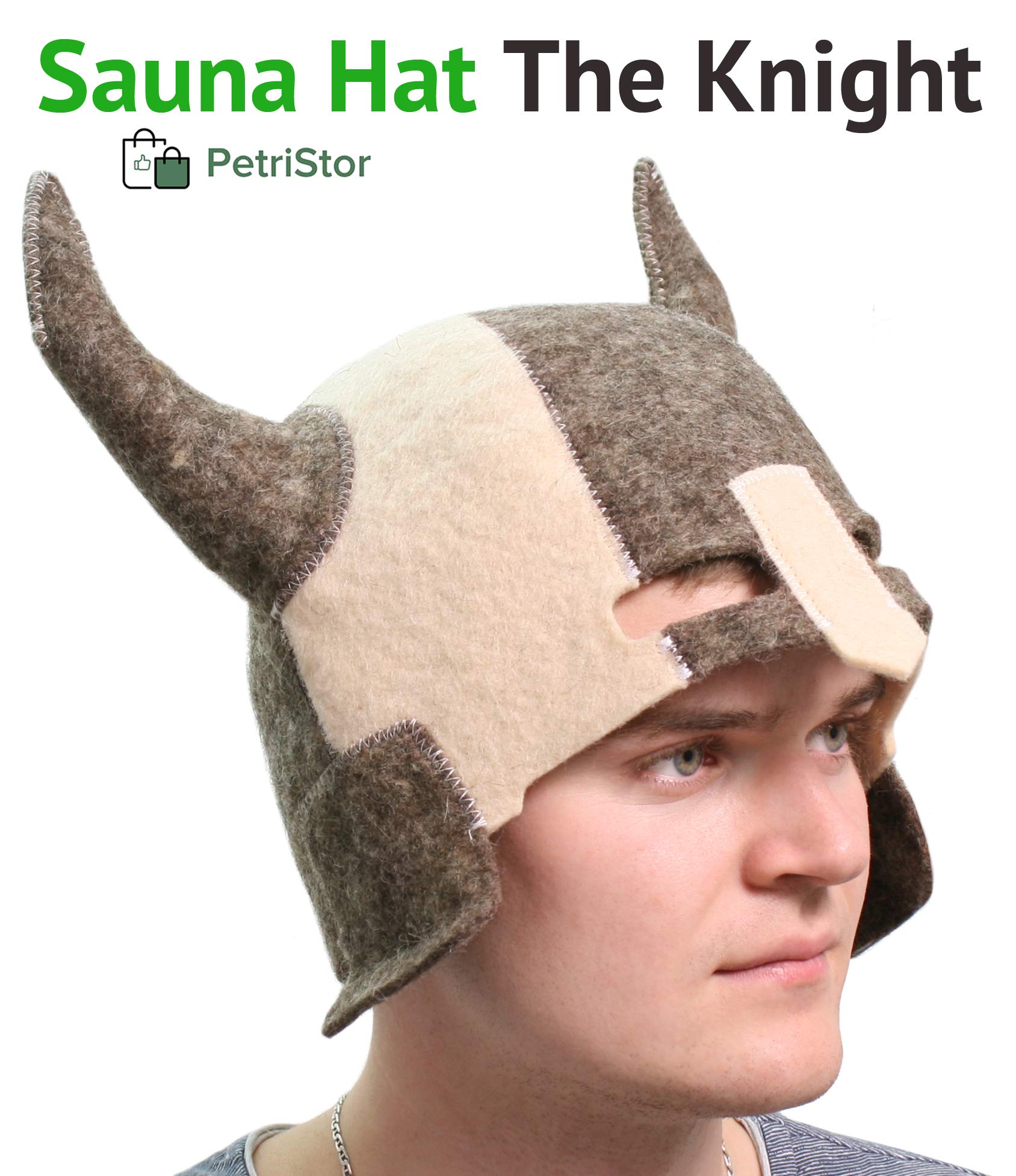 PetriStor Gorro de sauna de lana para hombre, fieltro natural, 100% natural, hecho en Ucrania, Gris