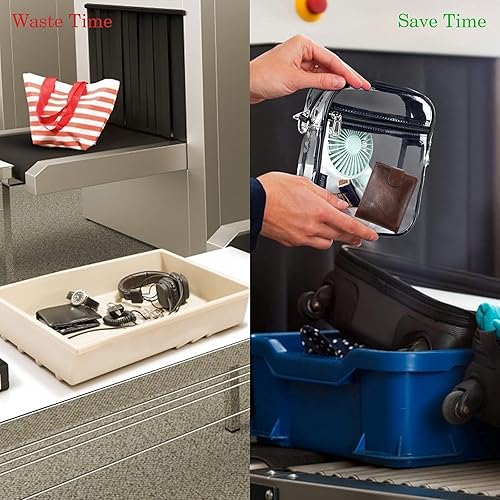 Miniatura 8 de KETIEE Bolso cruzado transparente, aprobado para estadios, para conciertos, eventos deportivos, festivales G1-negro