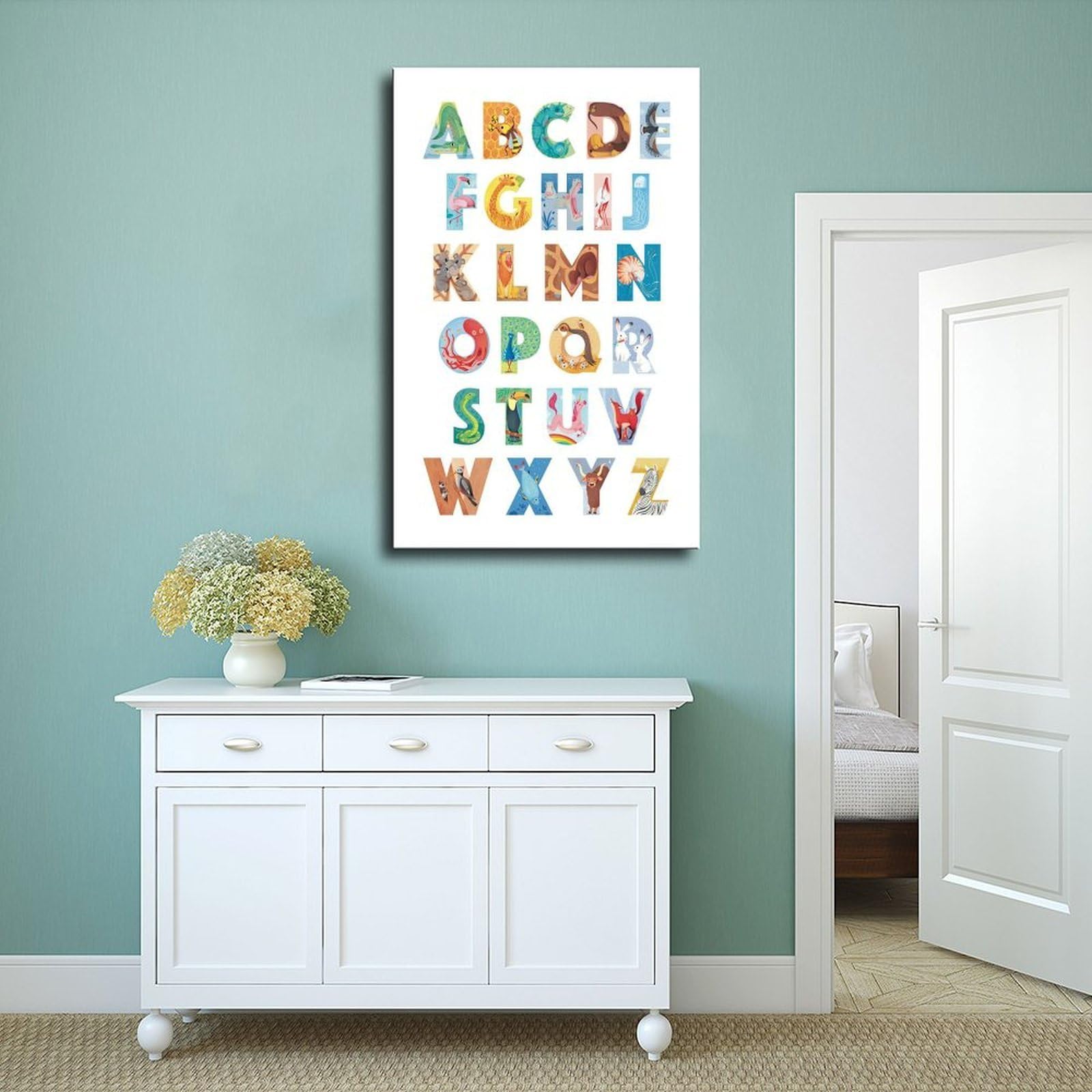 Poster éducatif sur toile pour la maternelle - Décoration murale pour salon, chambre à coucher - 30,5 x 45,7 cm (L x l)