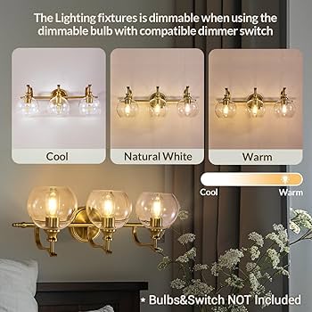 ✨Y. K✨ ANDY STAR Gold Bathroom Light Fixtures, Antique Brass Vanity