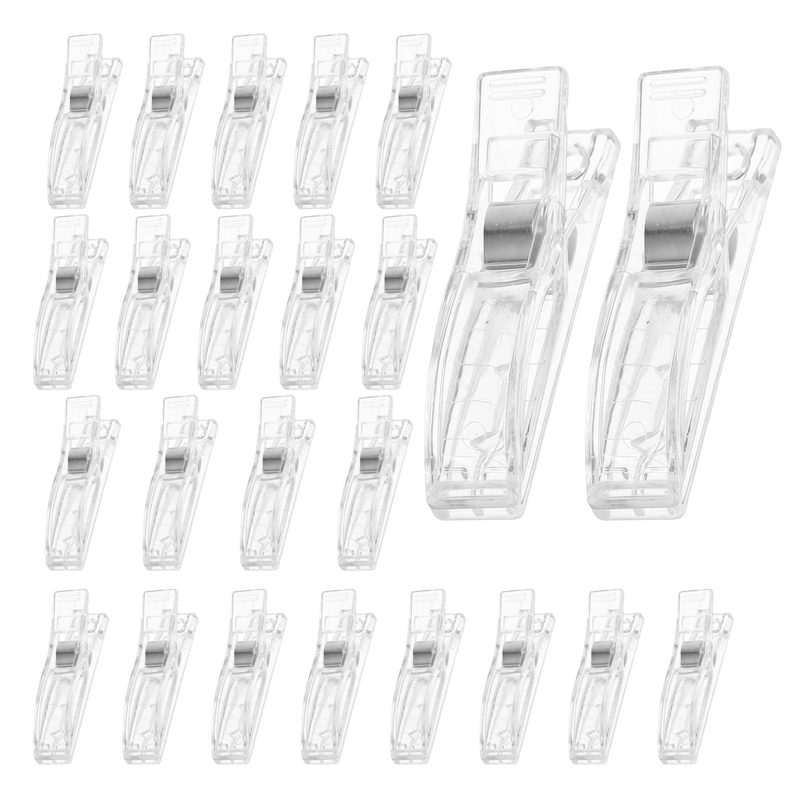 24Pcs Clear Plastic Pleated Paper Blinds Clips, Temporary Window Blinds Shades Hanger Clips with Strong Pinch Grip for Holding Curtains and Shades