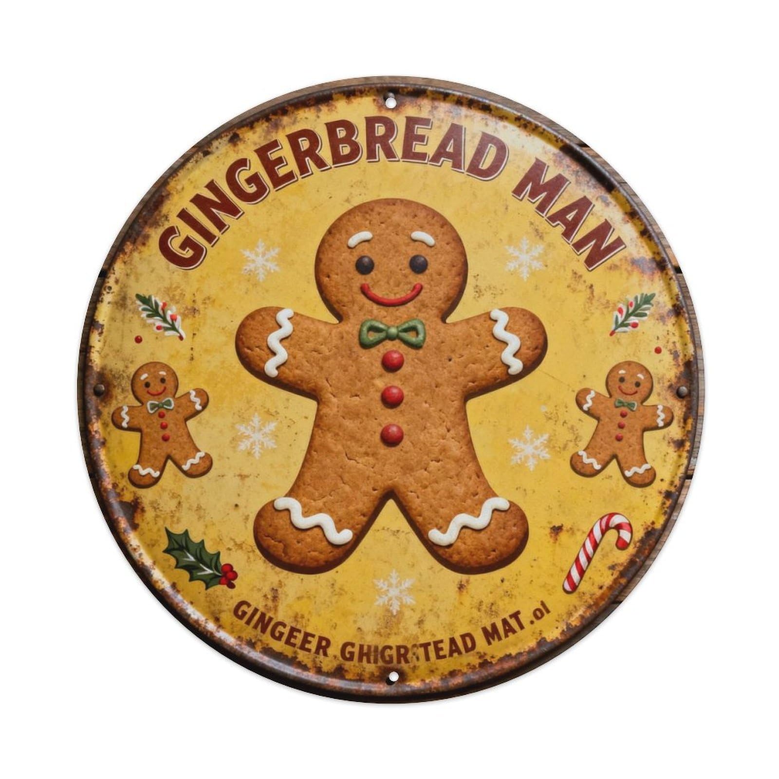 GINGERBREAD MAN Metal Tin Sign Plaque