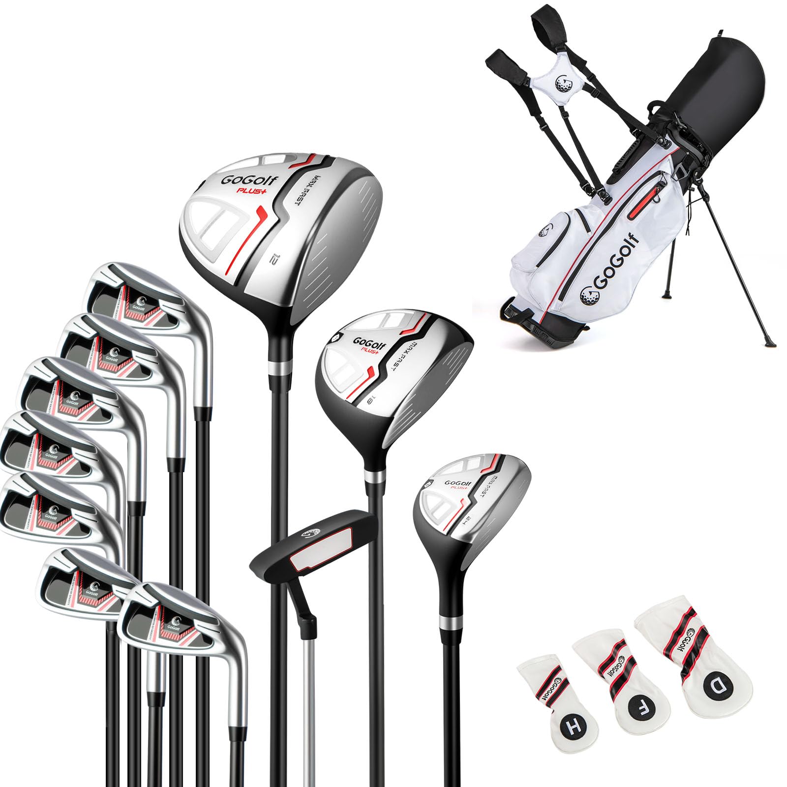 LIFEZEAL Set completo da golf da donna, set da 15 mazze da golf con borsa da golf, set di mazze da golf con 460CC #1 Driver, #3 Fairway, ibrido, #5#6#7#8#9#P #S