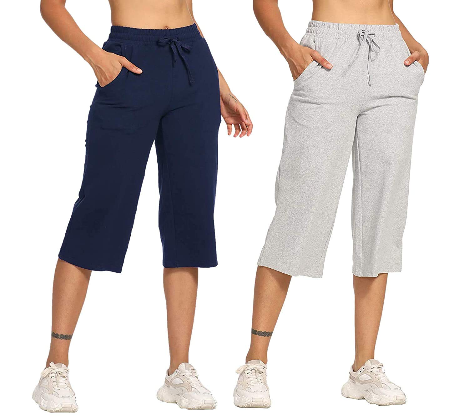 cleesh Women's Solid 3/4th Pyjama Pant | Women's Capri Pyjama Shorts | (Pack of 2)-picture-19