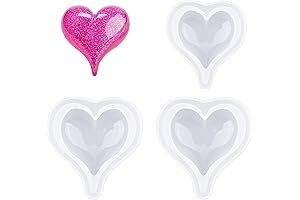 WANDIC 3pcs Love Heart Epoxy Resin Molds