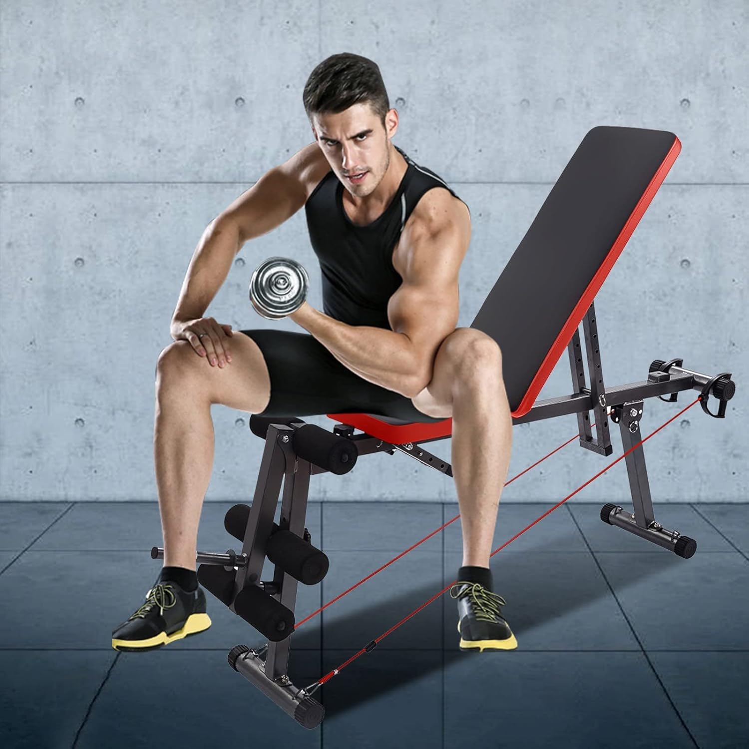 Angles 90 Grips Folding Weight Bench Workout Bench