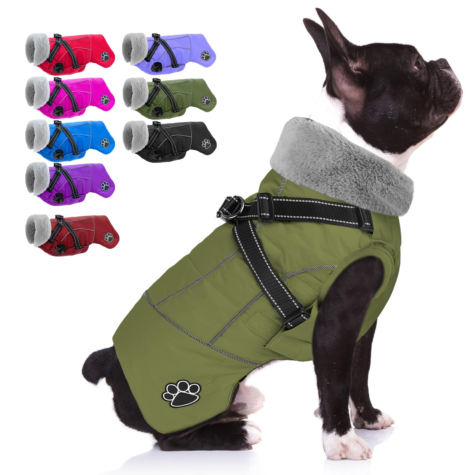 Veste pour chien avec harnais contre le froid et la pluie pour petits chiens