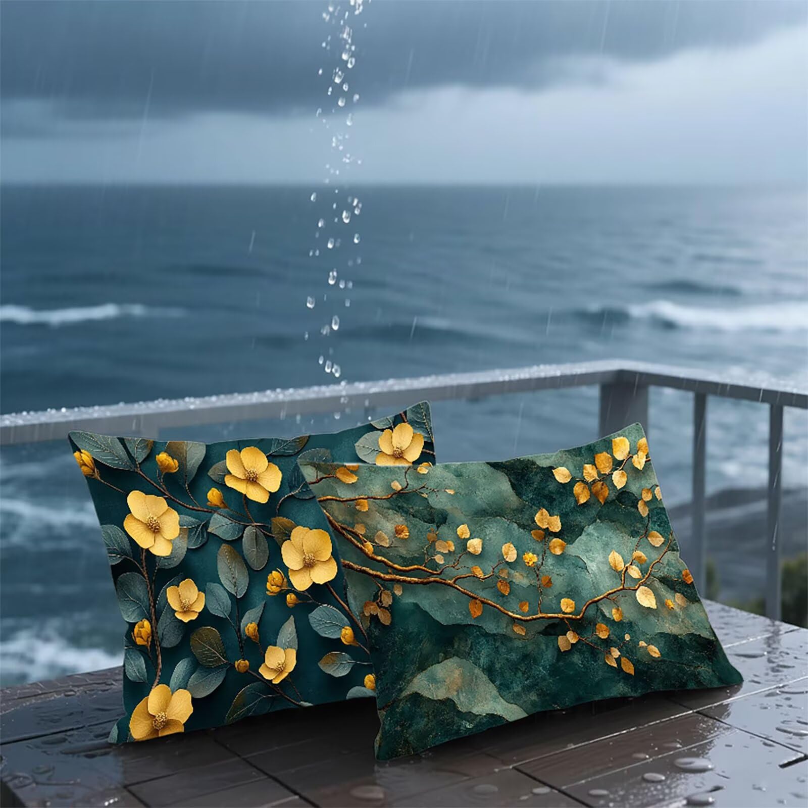 Federe Cuscino 60x80 Set di 2, Fiore Federe Cuscini Divano Velluto Morbido, Rettangolari Copricuscini 60x80cm Con Cerniera Invisibile, Copricuscino per Camera Casa Decorazioni, Nordico E-5581
