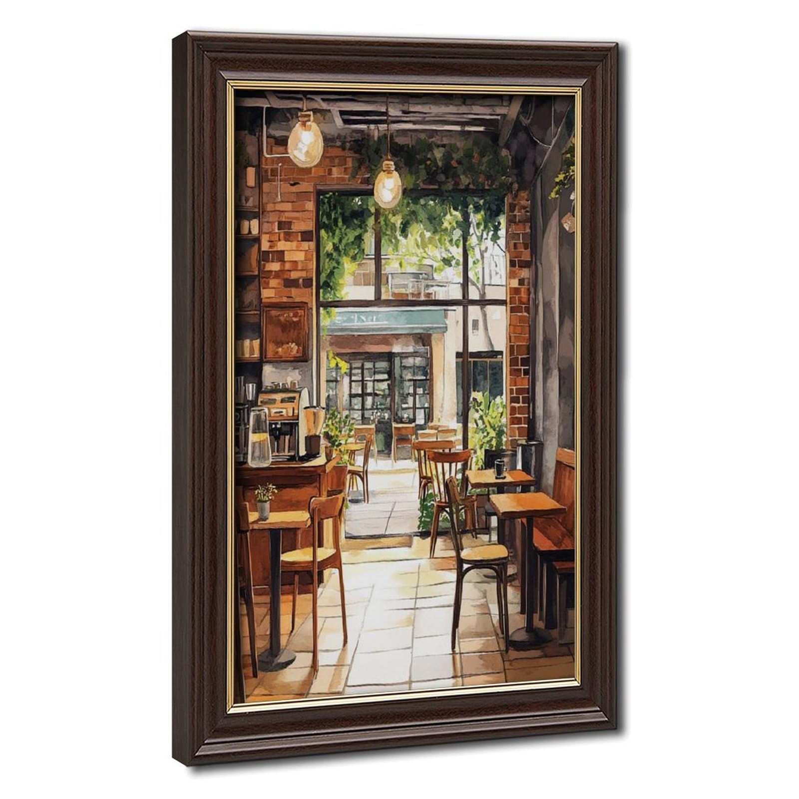 Flamint Aesthetic Coffee Shop Canvas Poster Bedroom Decor Landscape Office Room Decor Gift 16" L X 24" W