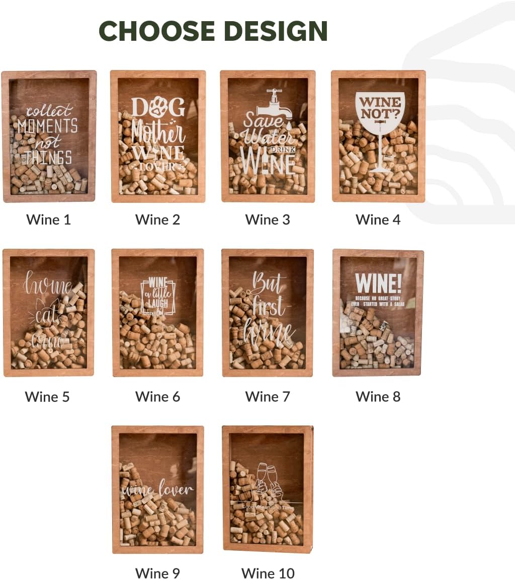 Wine Cork Box Personalized Holder - Custom Wedding Shadow Storage Rustic Gift - Shadowbox Hanging Holders Decor Memory Display Organizer - Prosecco Champagne Corks Keeper Art Housewarming Couple Gifts