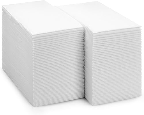 BloominGoods Servilletas desechables de papel para baño, paquete de 300 toallas de invitados de un solo uso de 8 x 17 pulgadas, hechas en Estados