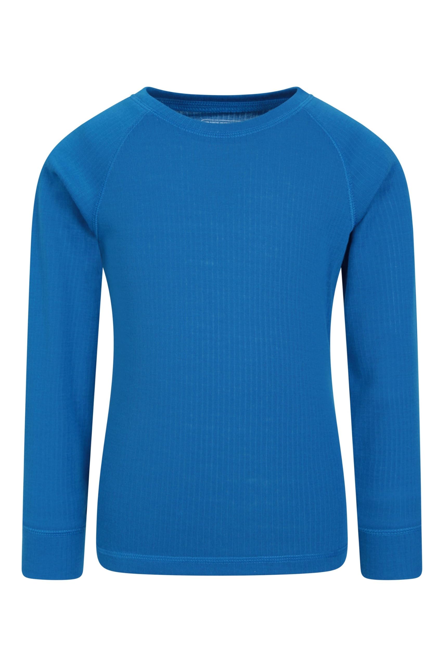 Mountain Warehouse Talus Kids Base Layer Top - Breathable & Lightweight, Moisture Wicking, Boys & Girls - Autumn, Winter, Outdoors, Travelling & Hiking Cobalt Kids Size 9-10 Years