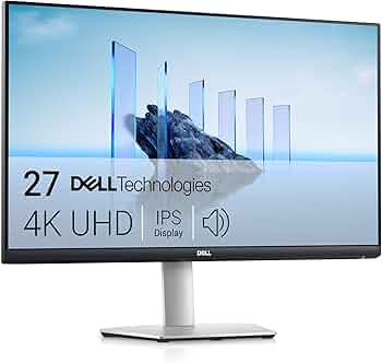 Dell S2721QSA 27 Inch 4K UHD (3840x2160) Monitor, 60Hz, IPS, 4ms