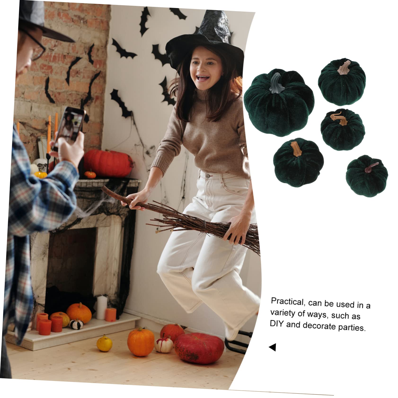 Tofficu 3 Set Di Zucche Artificiali Finte Realistiche 6 Pezzi Set Di Oggetti Di Scena Per Foto Per Halloween Ringraziamento Decorativi Per Feste Bar Palco 5 Pezzi*3