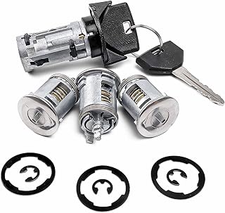 Cilindro de bloqueo de interruptor de encendido con cerradura de puerta y llaves apto para Jeep Wrangler YJ Cherokee XJ 1990-1995 Comanche 91-92 Grand Cherokee ZJ Dodge Viper 92-93 Reemplaza# 17250.05