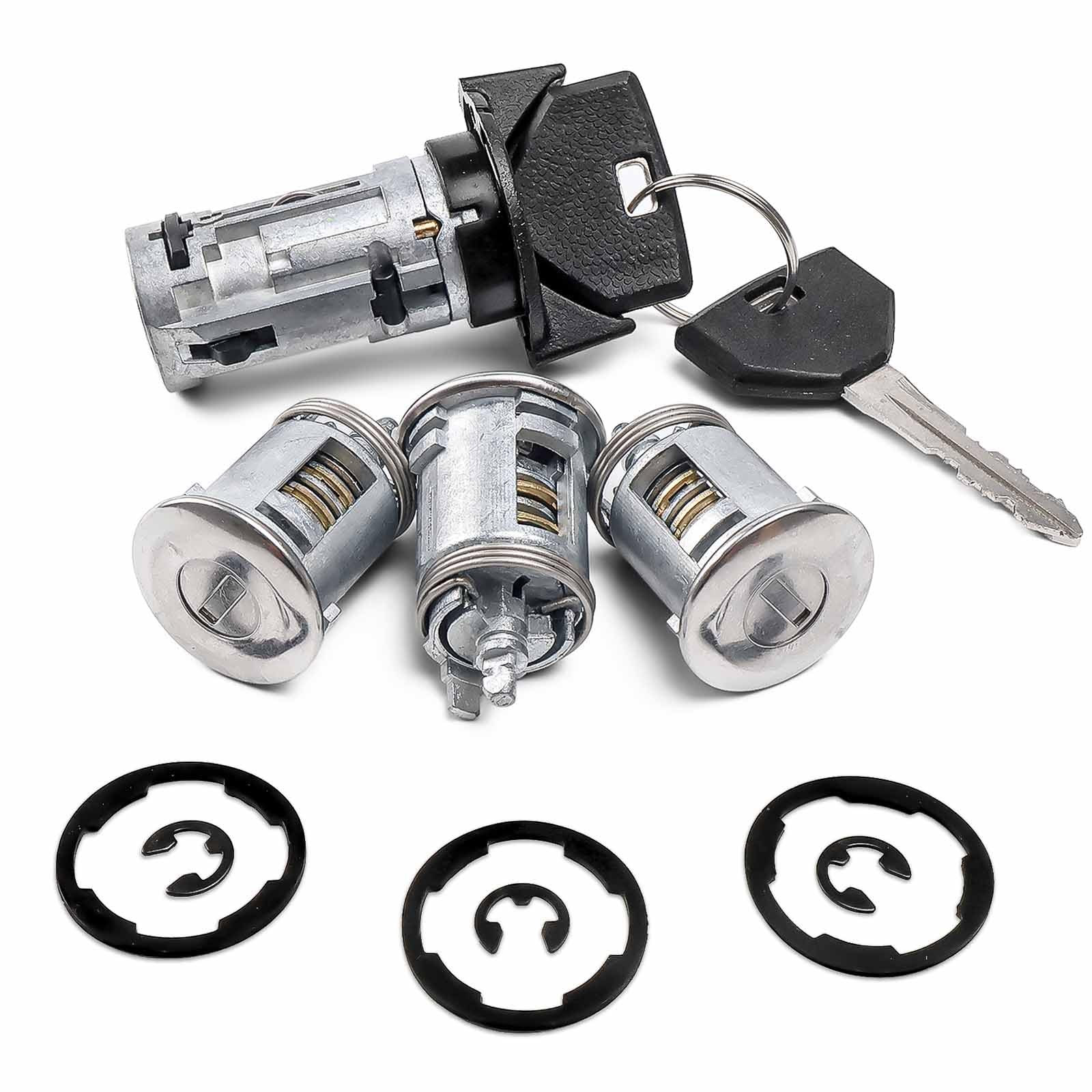 Ignition Switch Lock Cylinder w/Door Lock & Key Compatible with Jeep Models | for Jeep Wrangler YJ 1991-1996, Cherokee XJ 1991-1996, Replace# 17250.05, 924-908, 4720929K, 5161055AA For Wrangler YJ 1991-1996