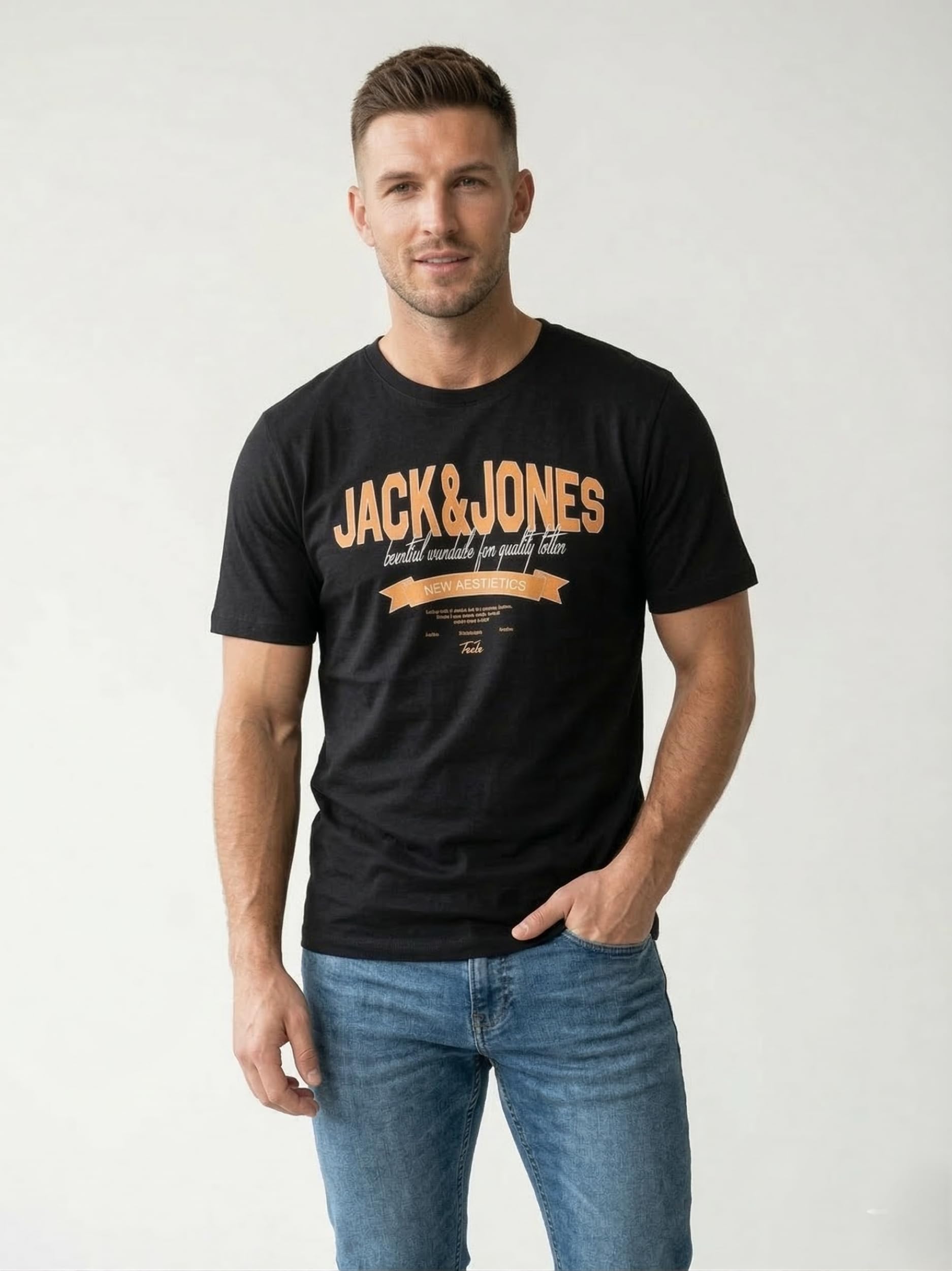 JACK & JONES Herren T-Shirt Logo 5PK