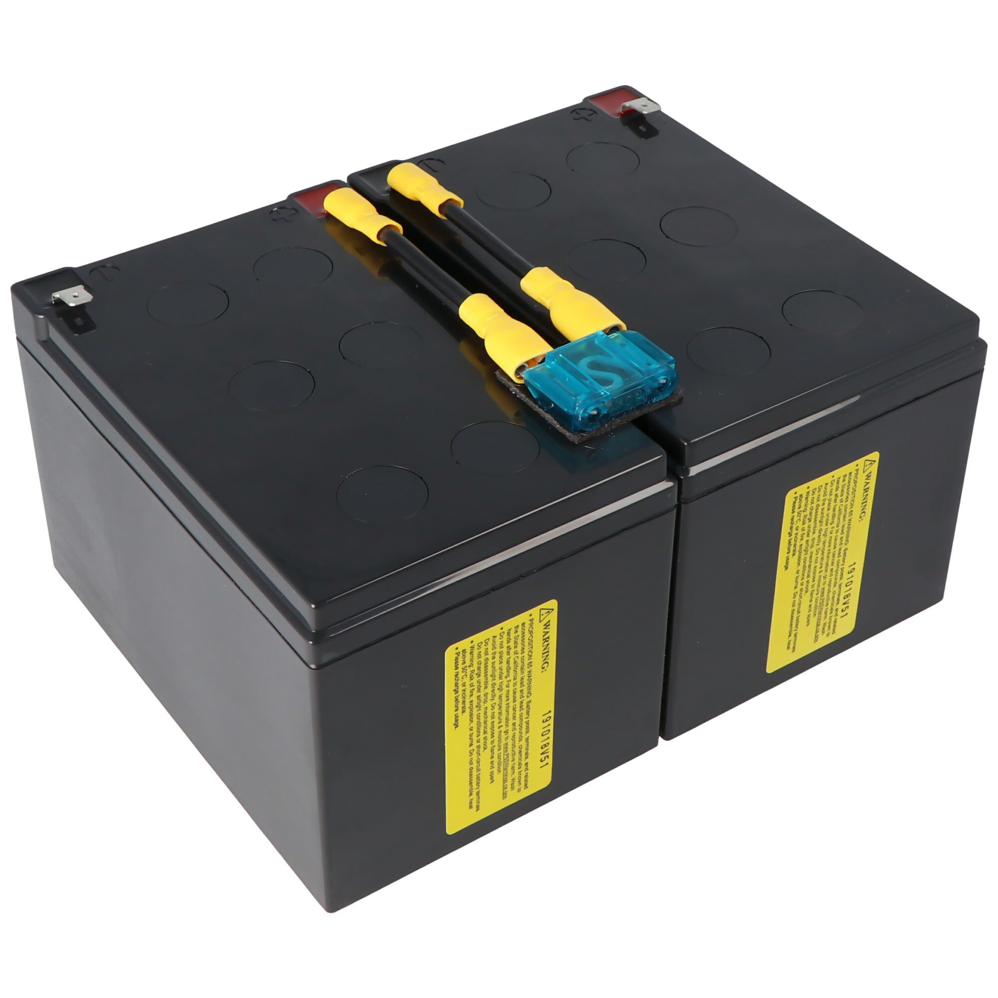 Akku kompatibel mit APC Ersatzbatterie Nr. 6 APC-RBC6, CSB SCD6 Ersatzbatterie vormontiert mit Kabel und Stecker