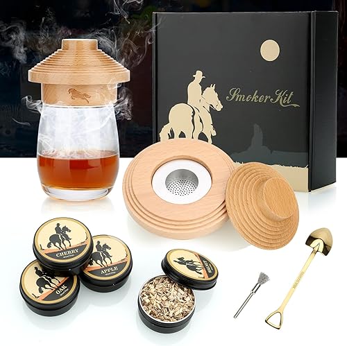 Cocktail Smoker Kit, Old Fashioned Cocktail Kit, Whiskey Bourbon Smoker Kit, Bourbon & Whiskey Men Gifts for Dad, Husband on Anniversary Valentines