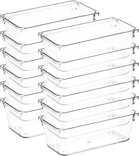 Miniatura 15 de Paquete de 4 organizadores de cajones, contenedores de almacenamiento de acrílico transparente de 6 x 9 pulgadas con almohadillas antideslizantes,