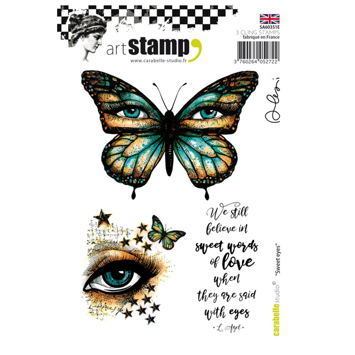 CARABELLE STUDIO Cling Stamp Sweet Eyes, Multi-Colored, One Size