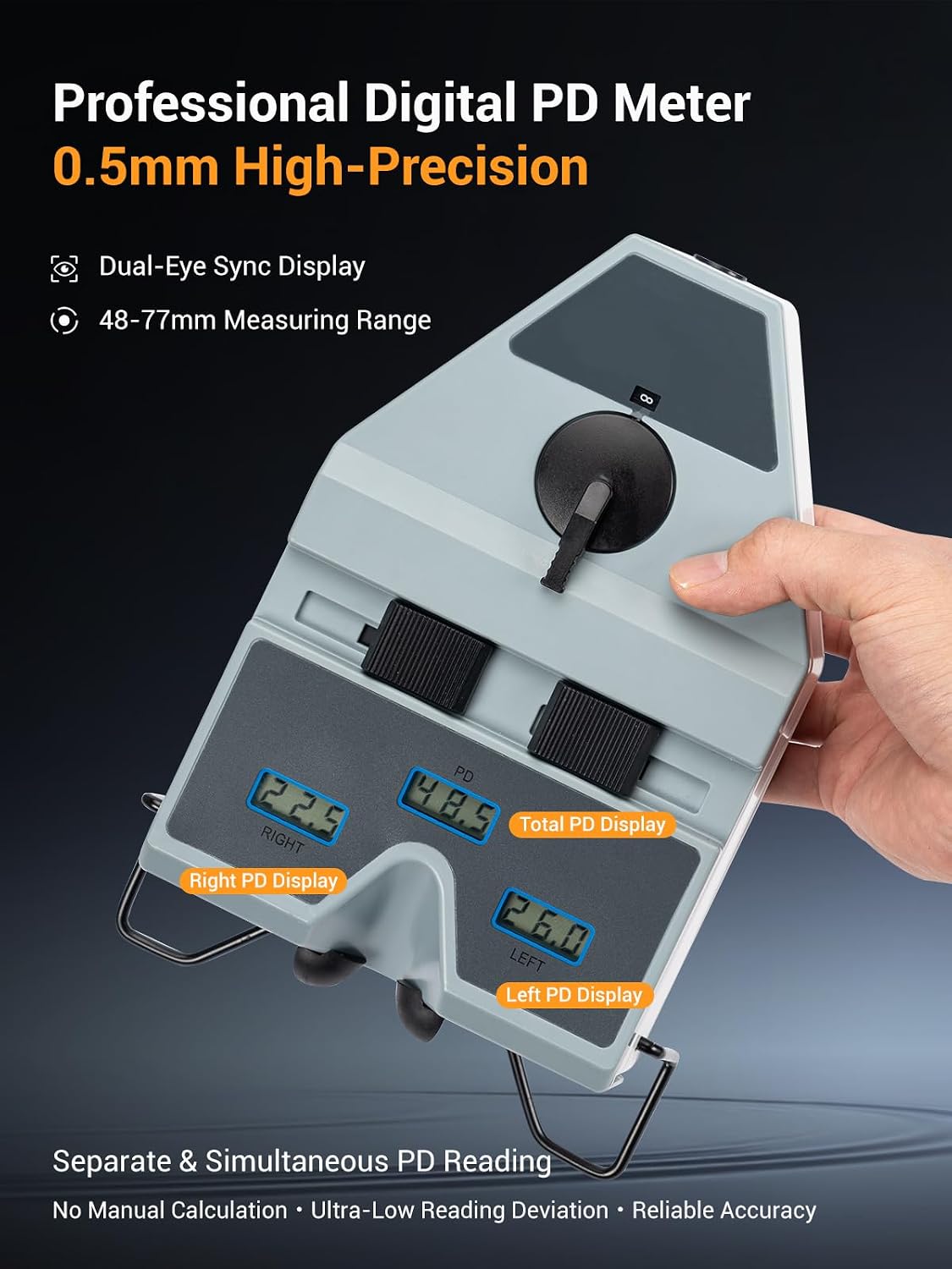 Portable Pupilometer - Digital PD Meter & Pupillary Distance Meter with LCD Display (45-82mm Binocular)