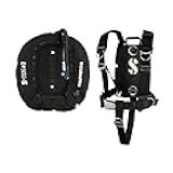 SCUBAPRO S-Tek Pro System for Technical Scuba Diving, Harness with Back Plate in Stainless Steel, Donut Wing 40 lbs/18kg, Includes Black Color Kit