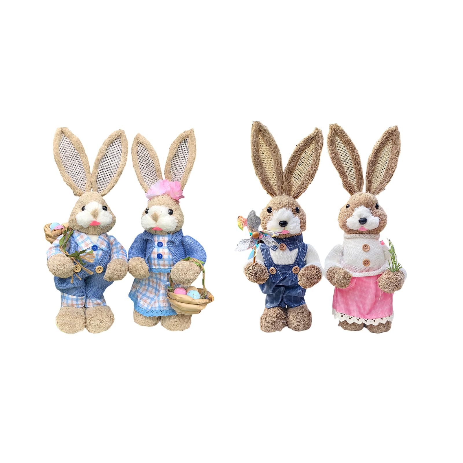 2 Pezzi di Figurine pasquali Decorazioni per fattorie sculture di Animali in Paglia Artigianali per Esposizione da Tavolo Festival