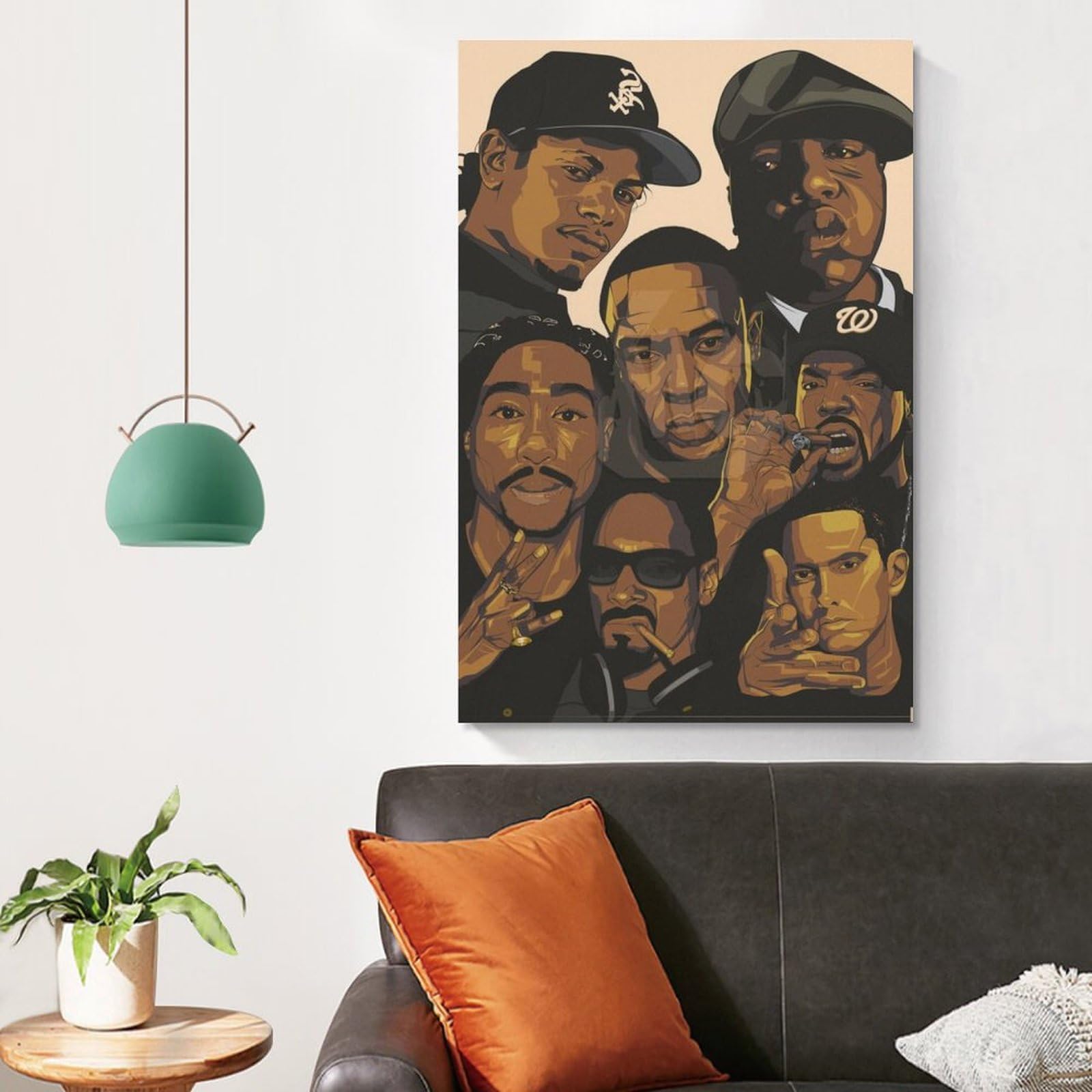 Poster artistico su tela, motivo: cantante rap, hip hop, tutte le stelle, decorazione da parete, poster decorativo moderno, 60 x 90 cm