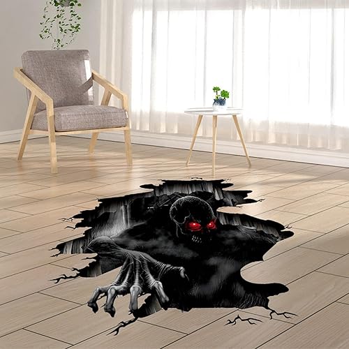 Calcomanías de pared 3D de Halloween, calcomanías de suelo de Halloween, calcomanías de pared aterradoras para dormitorio, calcomanías de PVC