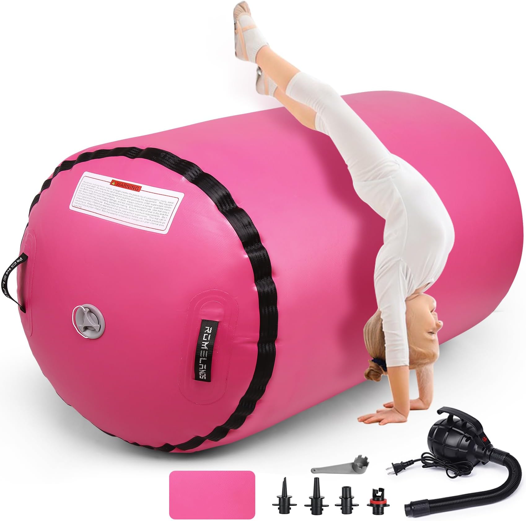 Air Roller Tumbling Barrel Back Somersault Backbend Trainer for Inflatable Gymnastics Springboard Cheerleading Equipment, with Electric Pump for Yoga Cheerleading Home Gym Use