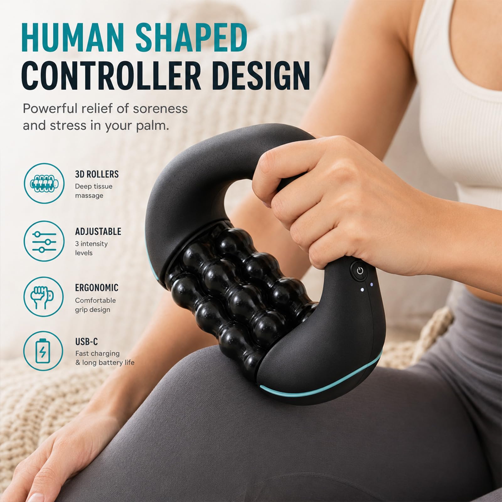 Appareil Anticellulite Électrique,Appareil De Massage Manuel Électrique Avec Rouleaux De Tissus Profonds,Ventouse Electrique Anti Cellulite,3 Vitesses,Réduit Cellulite Et Tensions, Les Épaules (Noir)