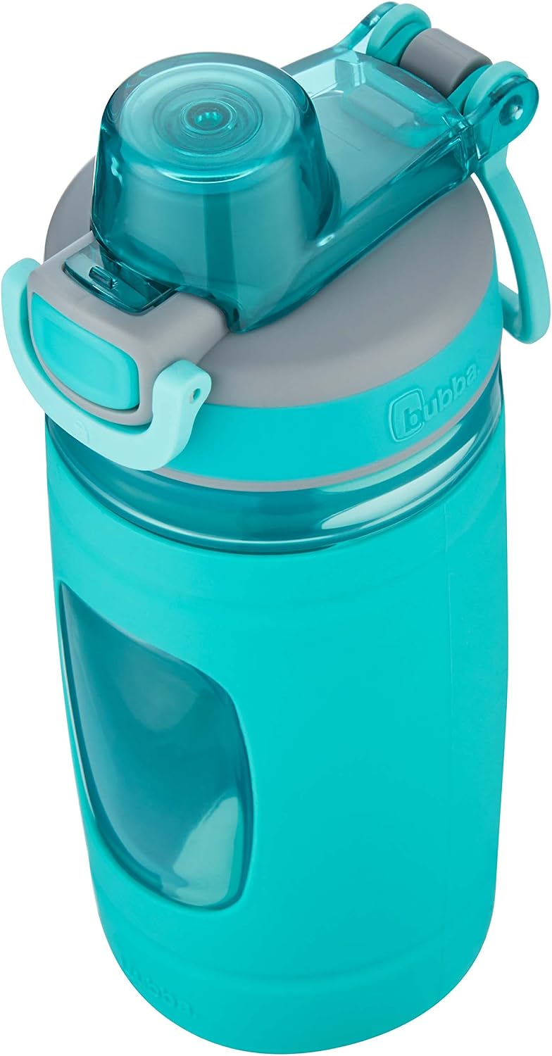 Bubba Flo Kids Water Bottle with Leak-Proof Lid, 16oz Dishwasher Safe Water Bottle for Kids, Impact and Stain-Resistant, Aqua Waters