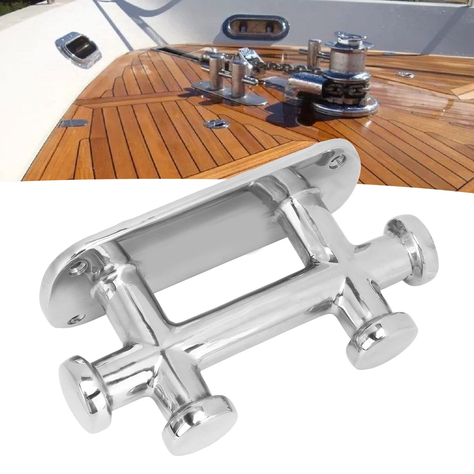 Bitta di ormeggio in acciaio inossidabile 316 con bitta a doppia croce per motoscafo per yacht Corda per barca da pesca Supporto su ponte Hardware marino 150x80x60mm