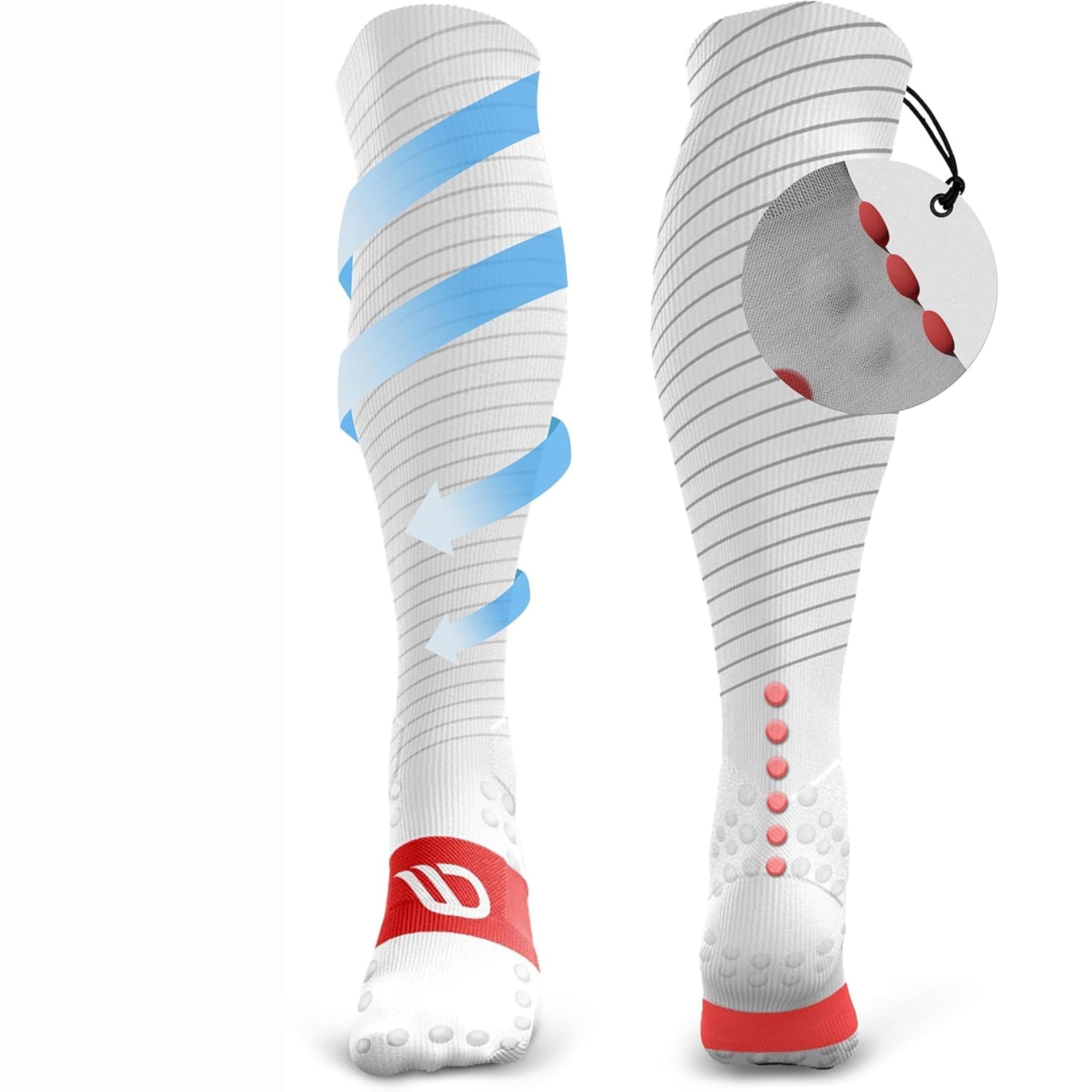 RUNSTARS Kompressionssocken für Sport, Laufen, Marathon und Triathlon I Premium Laufsocken mit gleichmäßiger Kompression und verstärkter Ferse I Kompressionsstrümpfe Herren & Damen