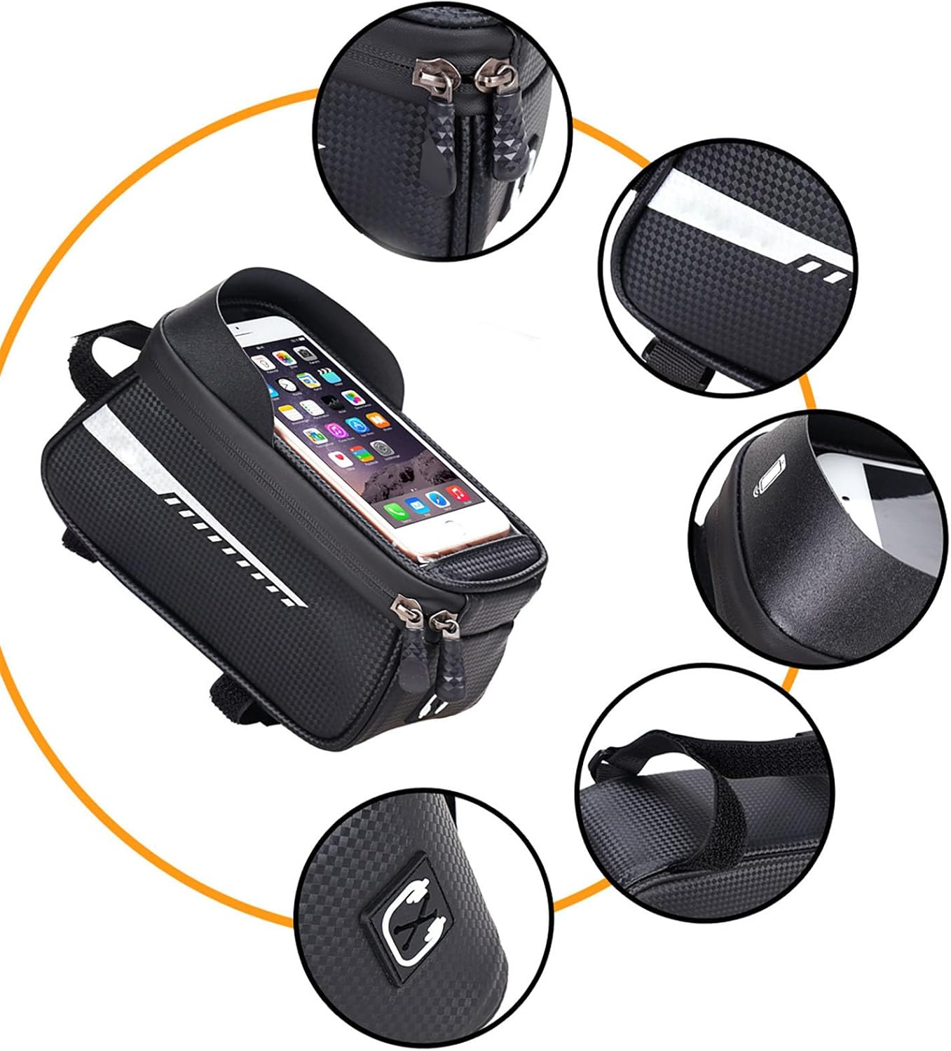 شنطة إطار الدراجة، حامل للجوال، شنطة مقود الدراجة مقاومة للماء... - view 5