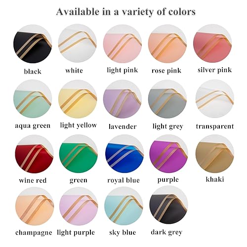 Miniatura 7 de eageus 20 hojas de papel de regalo floral, papel de embalaje de ramo de flores impermeable con borde dorado de doble cara, suministros de embalaje